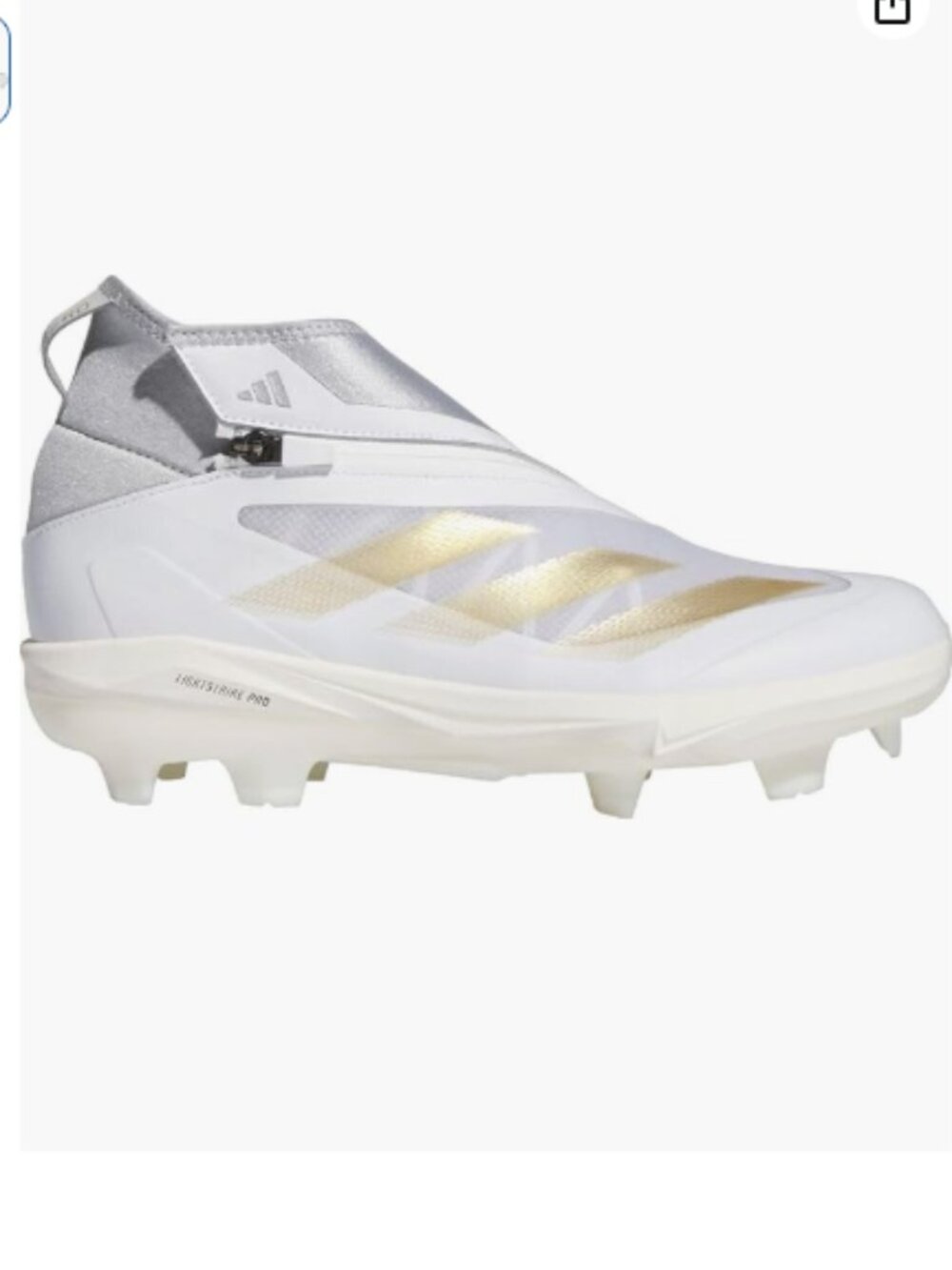 Adidas Adizero Impact+ TPU Men's Baseball Cleats White Gray Gold Size 12
